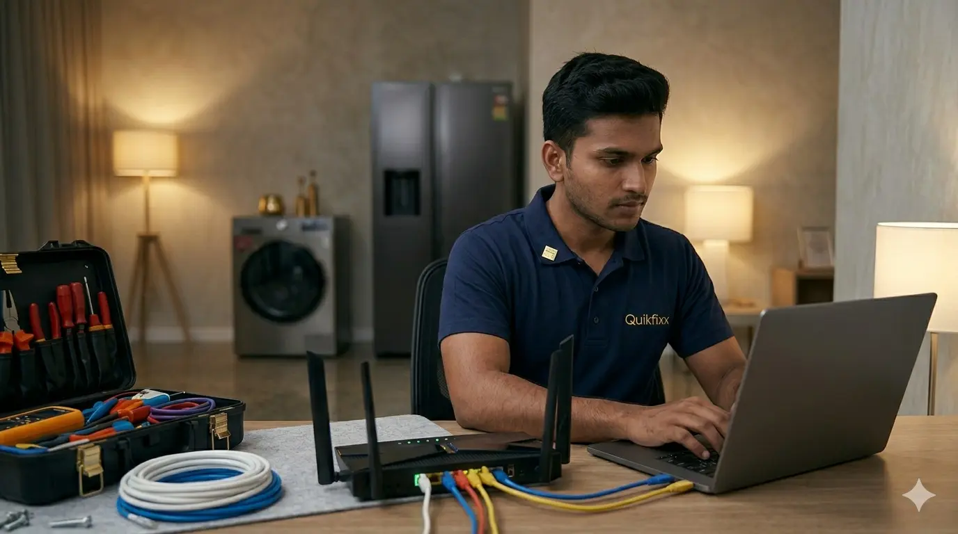 WiFi installation, router setup, network cabling